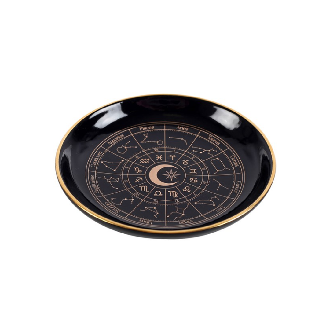 Jewellery Dish - Black Astrology Wheel
