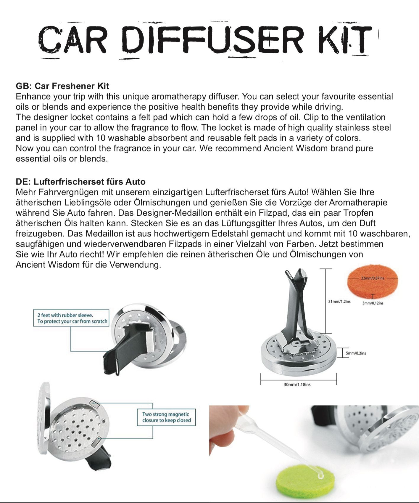 Car Diffuser Kit - Angel Wings