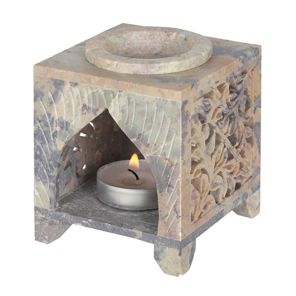 Soapstone Oil and Wax Burner - Moroccan Arch