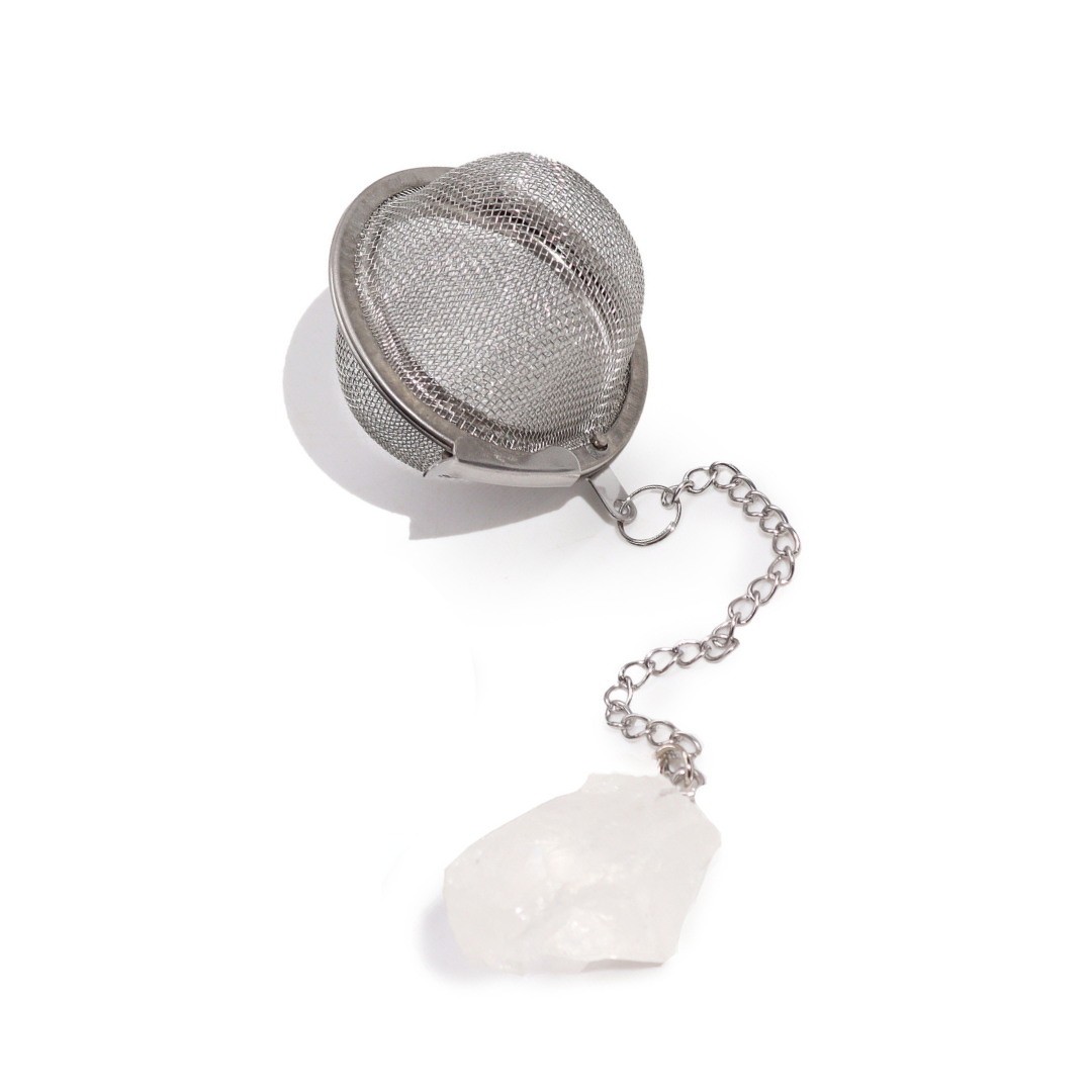 Raw Crystal Gemstone Tea Strainer - Clear Quartz