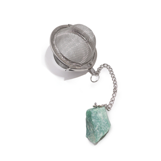 Raw Crystal Gemstone Tea Strainer - Green Aventurine