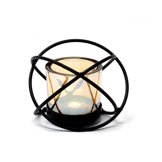 1 Cup Candle Holder - Iron Sphere