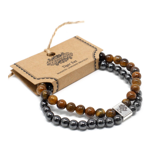 Dual Gemstone Bracelet - Tiger Eye