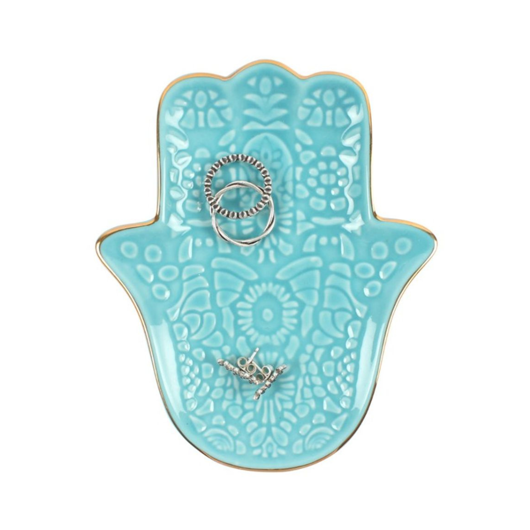 Jewellery Dish - Turquoise Hamsa Hand
