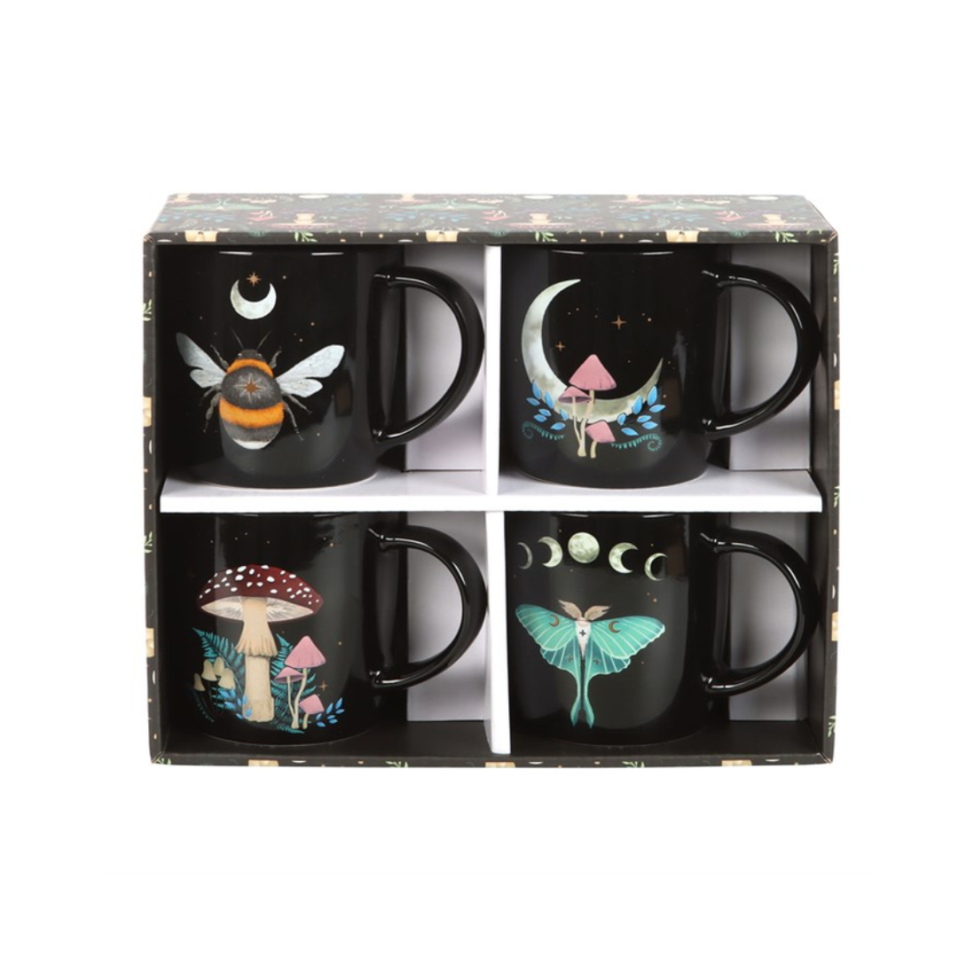 Set of 4 Dark Forest Mugs