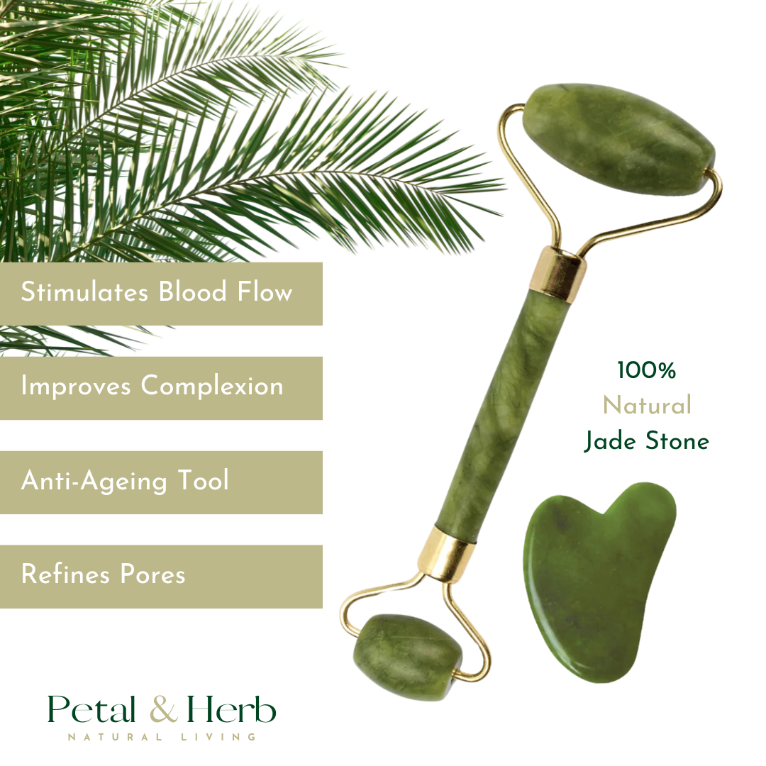 Natural Jade Roller and Gua Sha Set
