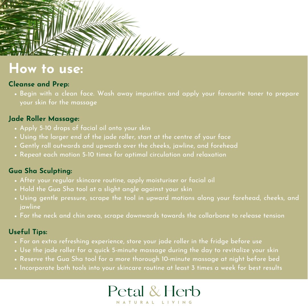 Natural Jade Roller and Gua Sha Set