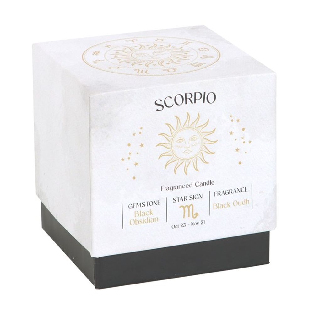 Scorpio Gemstone Zodiac Candle - Black Oudh