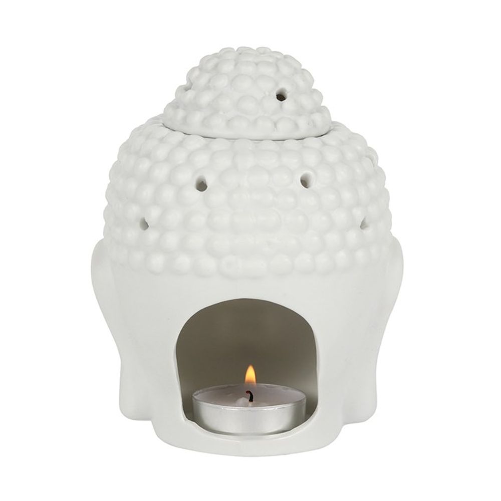 Oil and Wax Burner - White Buddha Head