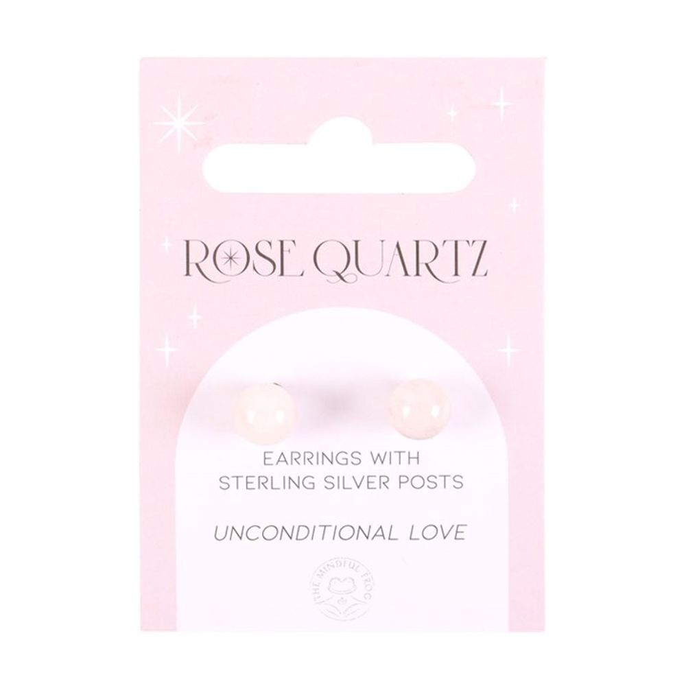 Semi Precious Crystal Earrings - Rose Quartz